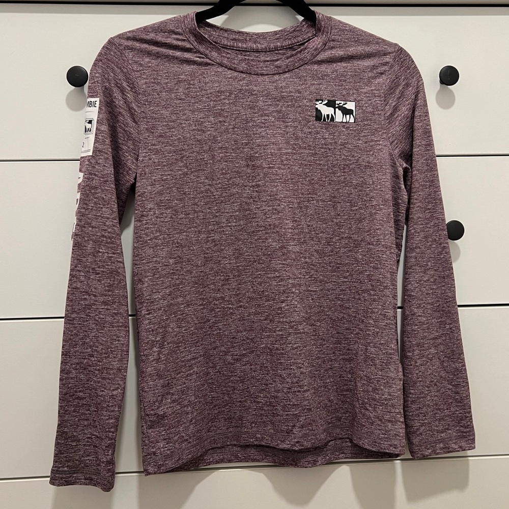 Abercrombie Active Girls Logo Graphic Maroon Long-Sleeve, Size 9/10